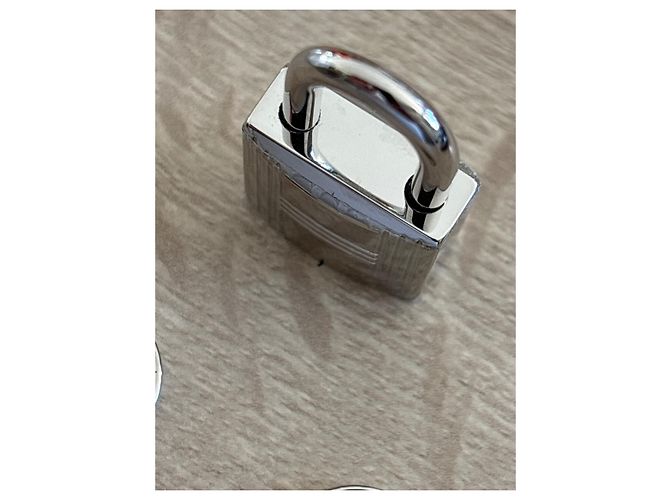 Hermès Lucchetto Hermes nuovo in palladio con 2 chiavi 163 Silver hardware - vista 2