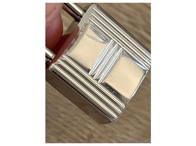 Hermès Lucchetto Hermes nuovo in palladio con 2 chiavi 163 Silver hardware - vista 3