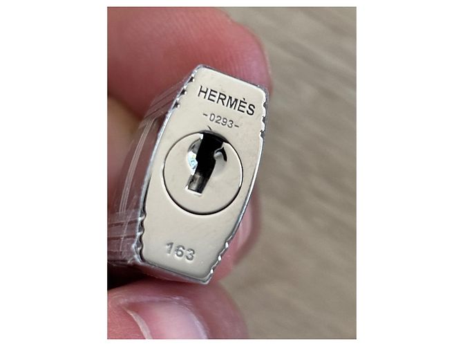 Hermès Lucchetto Hermes nuovo in palladio con 2 chiavi 163 Silver hardware - vista 4