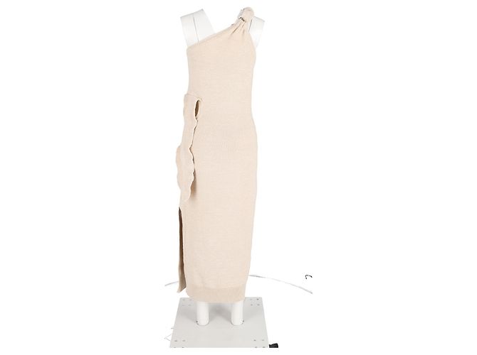 Jacquemus „La Robe Maille Noeud“ Midikleid aus beigem Polyamid - Ansicht 4