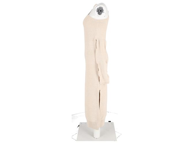Jacquemus „La Robe Maille Noeud“ Midikleid aus beigem Polyamid - Ansicht 6