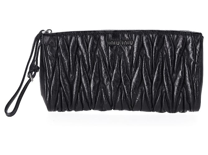 Pochette Miu Miu Matelasse in pelle Nera - vista 10
