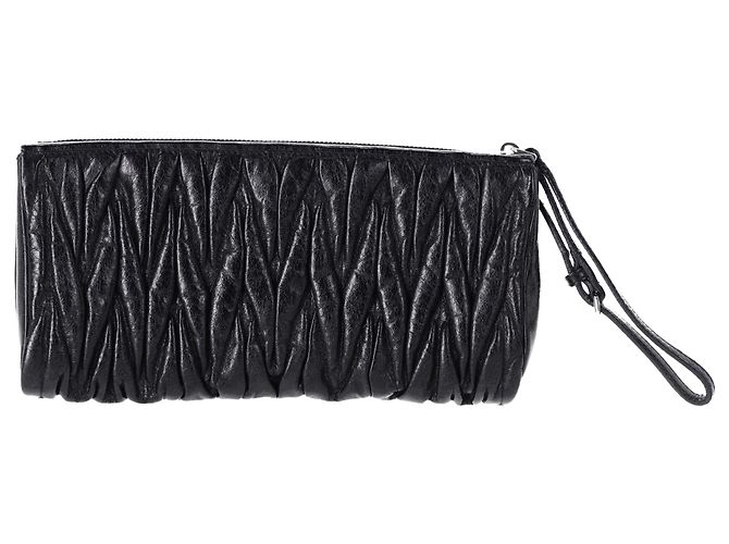 Pochette Miu Miu Matelasse in pelle Nera - vista 3