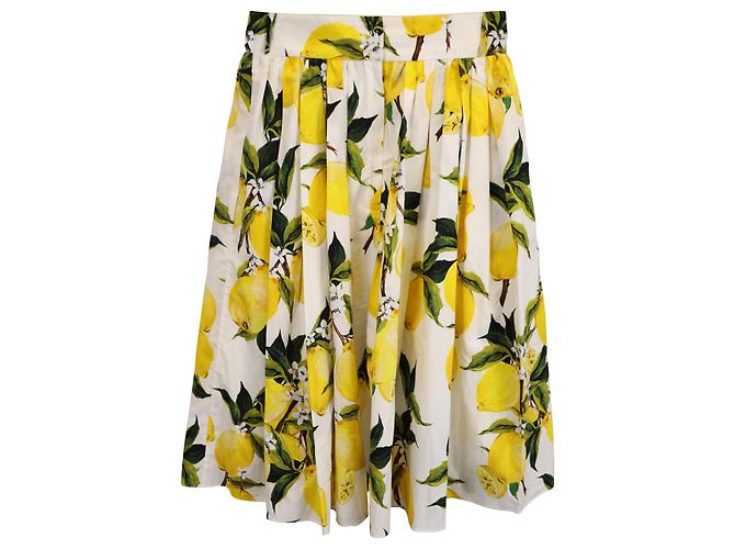 Dolce & Gabbana Falda Limón en Algodón Amarillo - vista 2