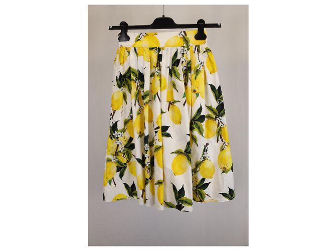 Dolce & Gabbana Falda Limón en Algodón Amarillo - vista 4