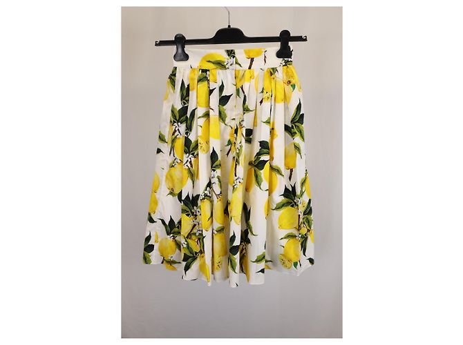Dolce & Gabbana Falda Limón en Algodón Amarillo - vista 5