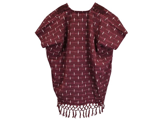 Top estampado con cuello en V Nili Lotan en algodón burdeos Roja - vista 3
