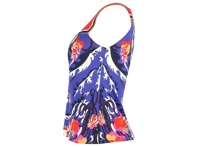 Blusa sin mangas estampada Emilio Pucci en viscosa azul - vista 2