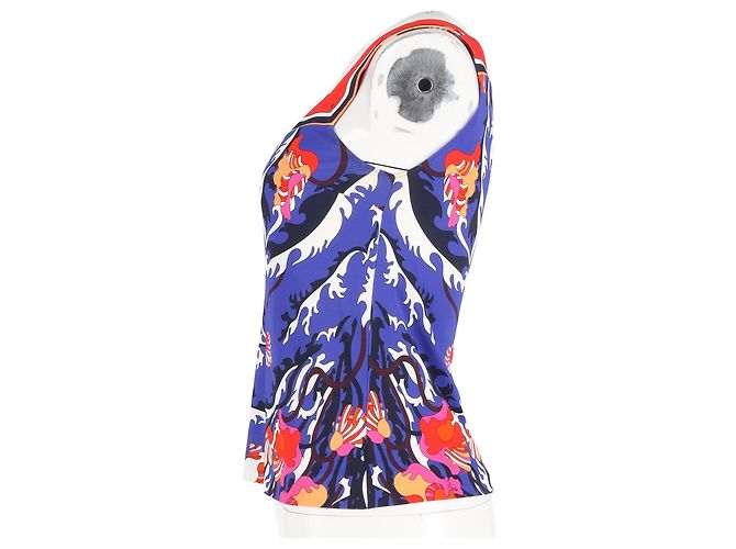 Blusa sin mangas estampada Emilio Pucci en viscosa azul - vista 5