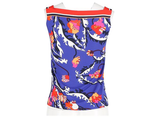 Blusa sin mangas estampada Emilio Pucci en viscosa azul - vista 6
