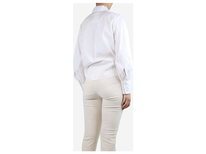 Alberto Biani Camicia bianca in cotone button down - taglia UK 12 Bianco - vista 2