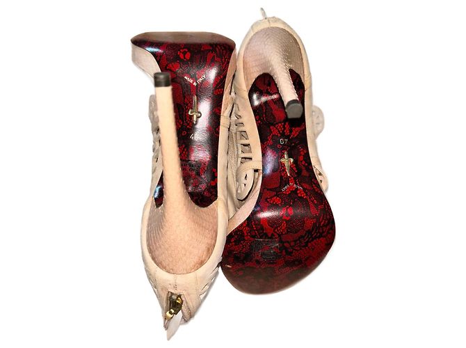 Décolleté Cesare Paciotti Rosse Beige Acetato Rosso - vista 2