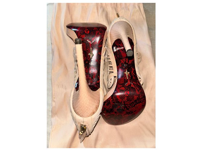 Décolleté Cesare Paciotti Rosse Beige Acetato Rosso - vista 3