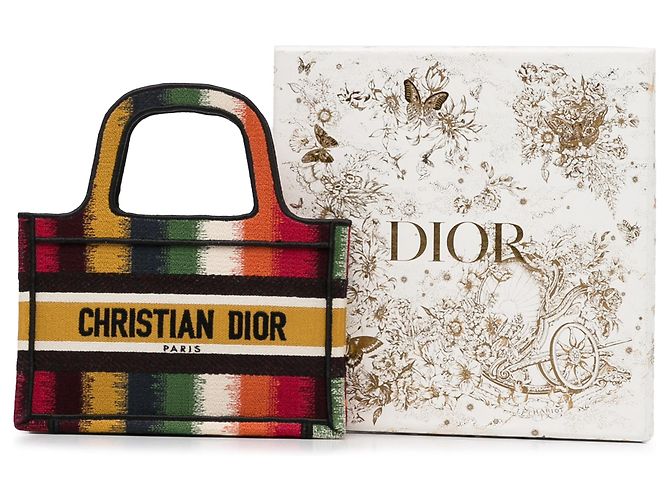 Book Tote Dior Tote Libro Mini D Rayas Amarillo - vista 14