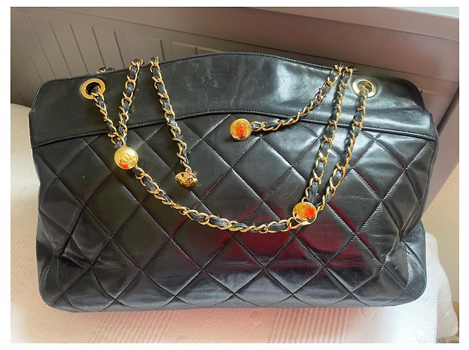 Borsa shopping Chanel in pelle trapuntata nera Nero - vista 2