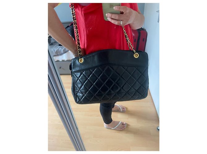 Borsa shopping Chanel in pelle trapuntata nera Nero - vista 8