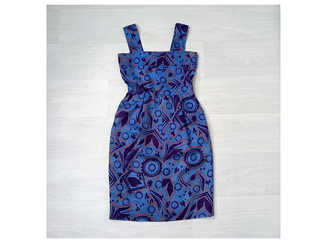 Yves Saint Laurent Abito e giacca Saint Laurent Rive Gauche in lino blu - vista 9