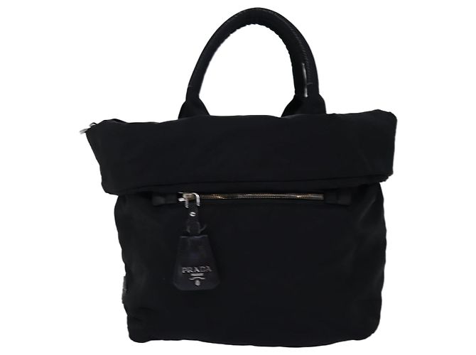 PRADA Borsa a mano Nylon 2 vie Nera Auth mr207 Nero - vista 13