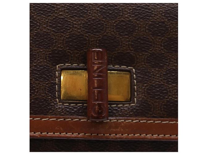 Céline CELINE Borsa a mano in tela macadam PVC 2way Marrone Auth 74543 - vista 15