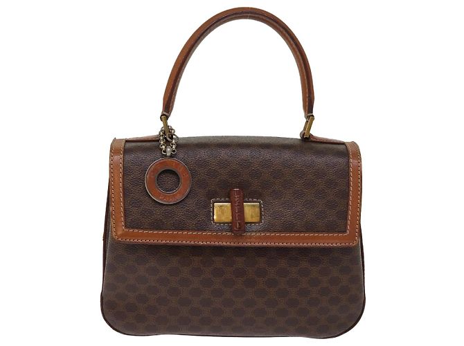 Céline CELINE Borsa a mano in tela macadam PVC 2way Marrone Auth 74543 - vista 2