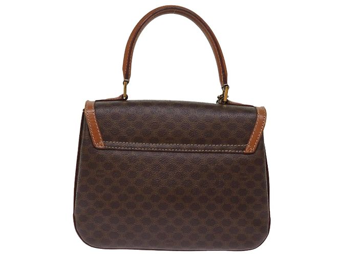 Céline CELINE Borsa a mano in tela macadam PVC 2way Marrone Auth 74543 - vista 3