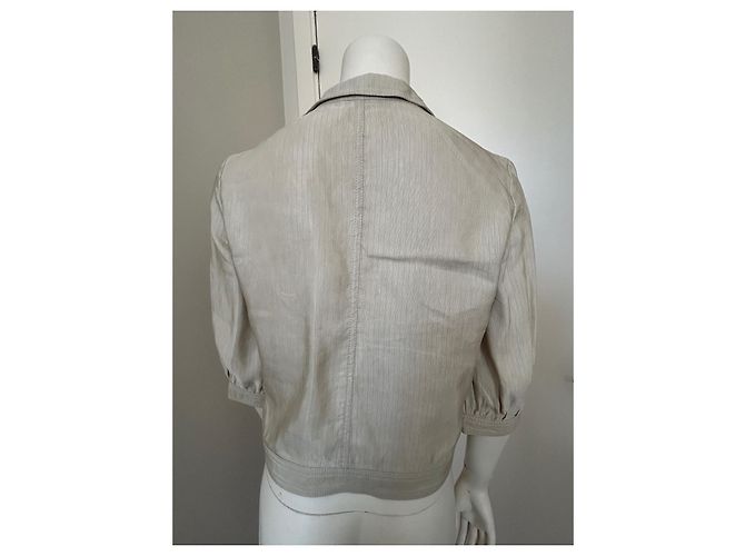 Autre Marque Giacca corta beige Armani Collezioni lino e viscosa - vista 9