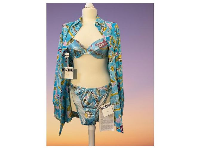 Completo due pezzi Moschino Mare costume da bagno e camicia cotone taglia 44 Multicolore - vista 2