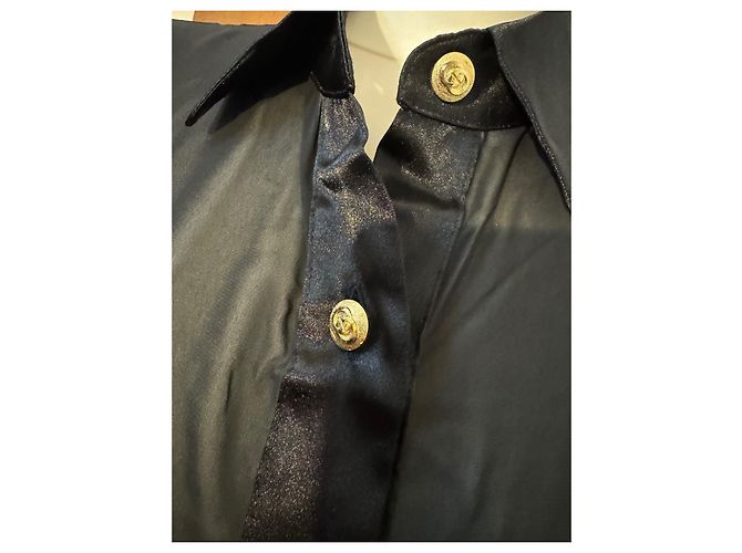 Abito Gottex Nero Senza Maniche Trasparente con Bottoni Dorati - vista 11