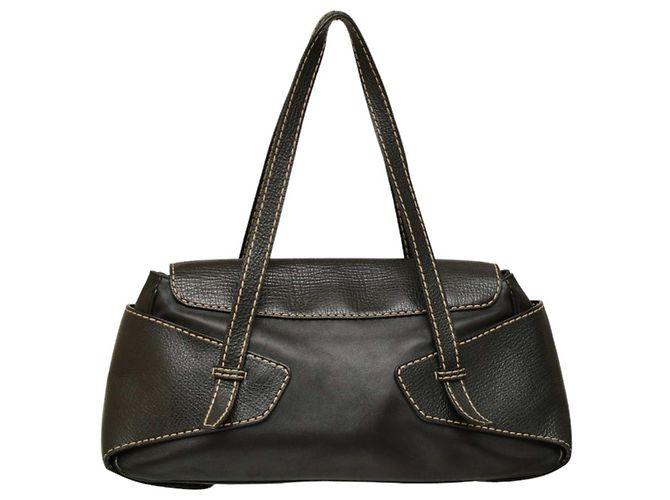 Borsa a tracolla Tod's in pelle nera con chiusura a patta Nero - vista 2