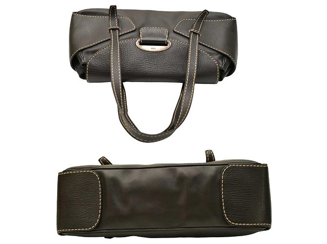 Borsa a tracolla Tod's in pelle nera con chiusura a patta Nero - vista 3