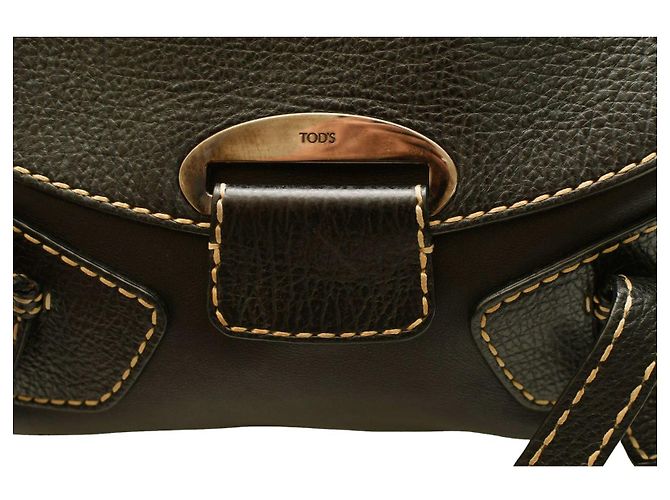 Borsa a tracolla Tod's in pelle nera con chiusura a patta Nero - vista 8
