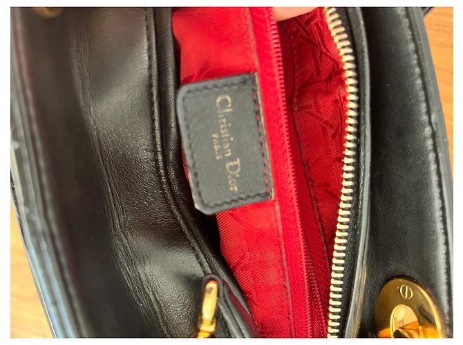 Christian Dior Lady Dior Borsa in pelle di agnello nera Nero - vista 10