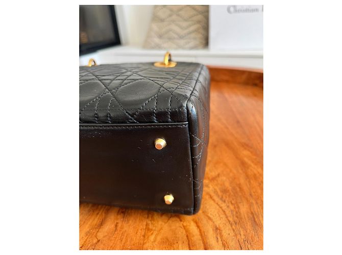 Christian Dior Lady Dior Borsa in pelle di agnello nera Nero - vista 12