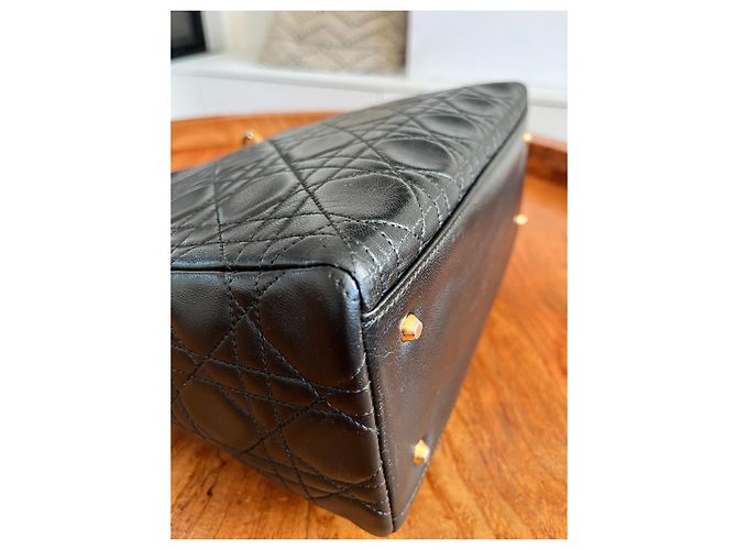 Christian Dior Lady Dior Borsa in pelle di agnello nera Nero - vista 13