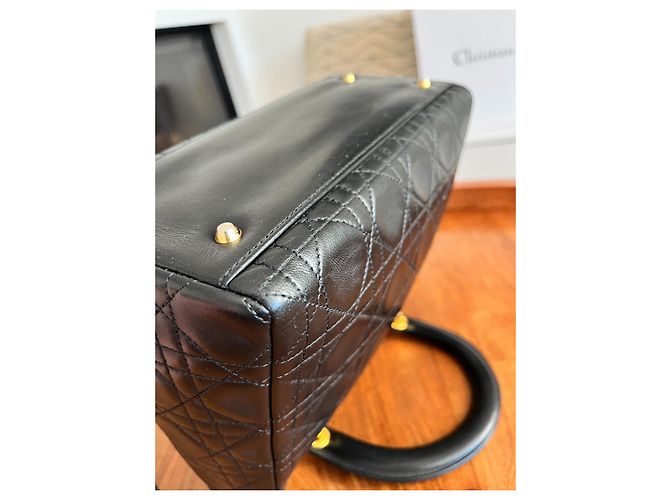 Christian Dior Lady Dior Borsa in pelle di agnello nera Nero - vista 14