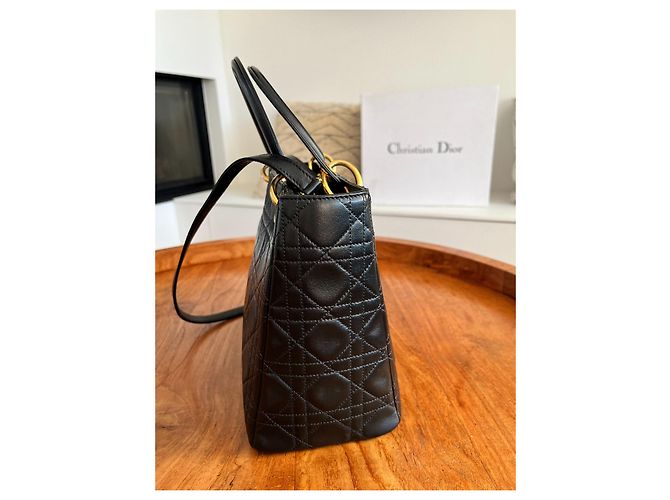 Christian Dior Lady Dior Borsa in pelle di agnello nera Nero - vista 5
