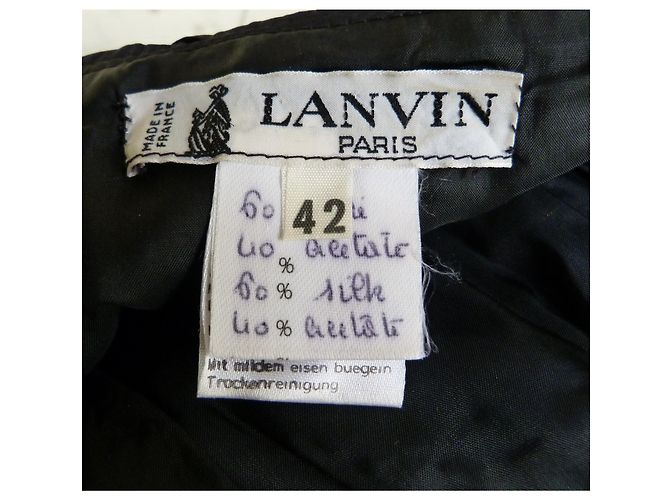 Abito bustier Lanvin nero in seta e acetato plissettato - vista 7