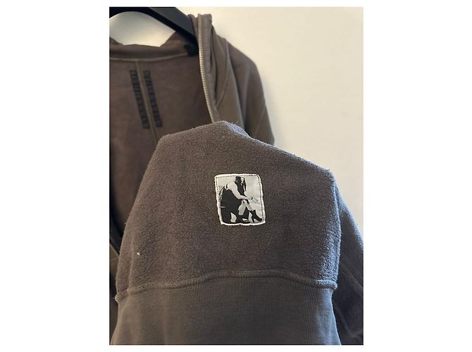Felpa con cappuccio vintage a zip intera di Rick Owens Marrone scuro - vista 6