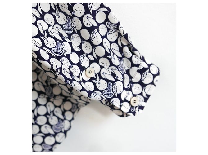 Stella Mc Cartney Camisa de seda estampada de frutas de Stella McCartney Azul marino - vista 4