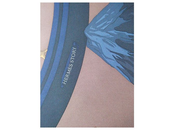 sciarpa Hermès nuova "Hermès story" con scatola Grigio - vista 3