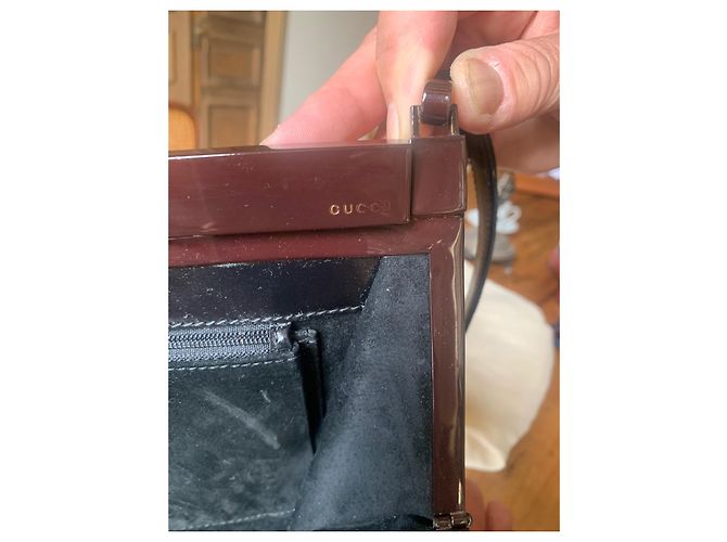 Borsa a tracolla Gucci in denim nero - vista 8