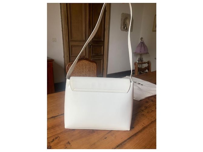 Borsa a tracolla Gucci in pelle di struzzo bianca Bianco - vista 2