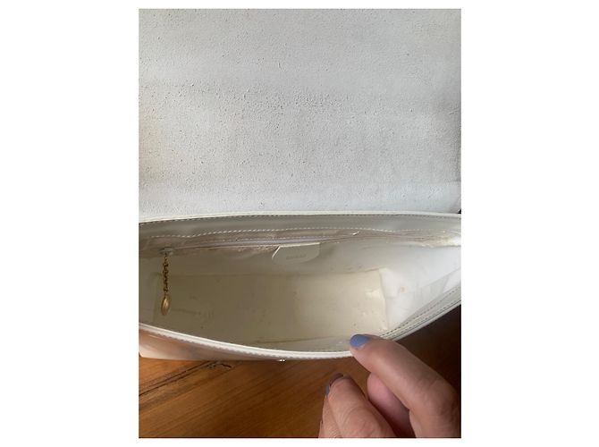 Borsa a tracolla Gucci in pelle di struzzo bianca Bianco - vista 6