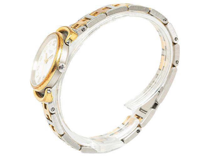 Goldene Hermès-Quarz-Pullman-Uhr aus Edelstahl - Ansicht 2