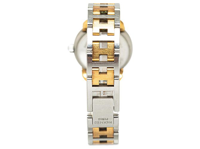 Goldene Hermès-Quarz-Pullman-Uhr aus Edelstahl - Ansicht 3