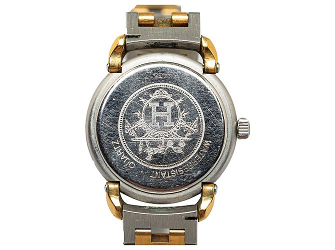 Goldene Hermès-Quarz-Pullman-Uhr aus Edelstahl - Ansicht 4