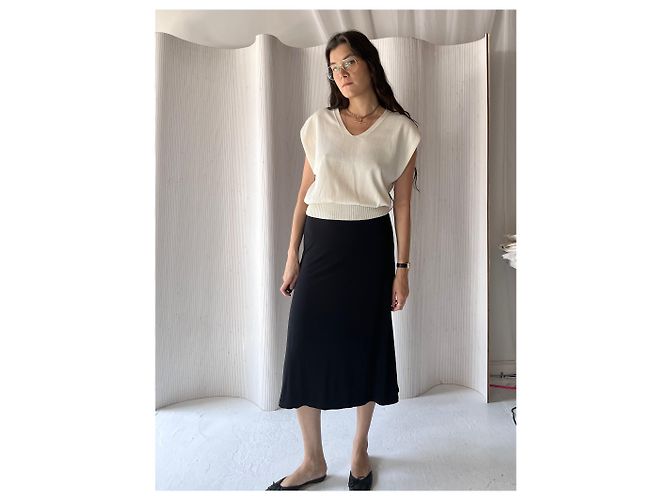 Falda Slinky negra de Banana Republic - vista 3