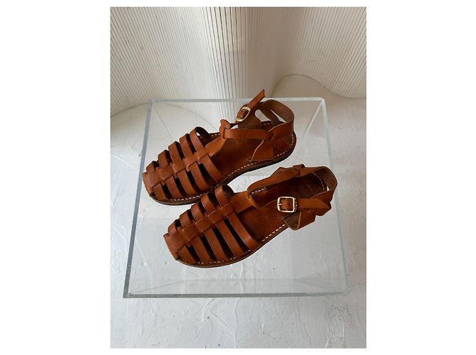 Jil Sander Sandalo realizzato a mano in pelle marrone - vista 2