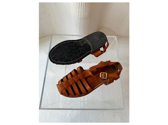 Jil Sander Sandalo realizzato a mano in pelle marrone - vista 3