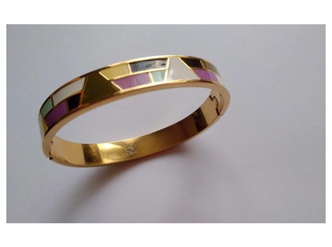 Bracciale Swarovski in cristallo smaltato multicolore oro - vista 2